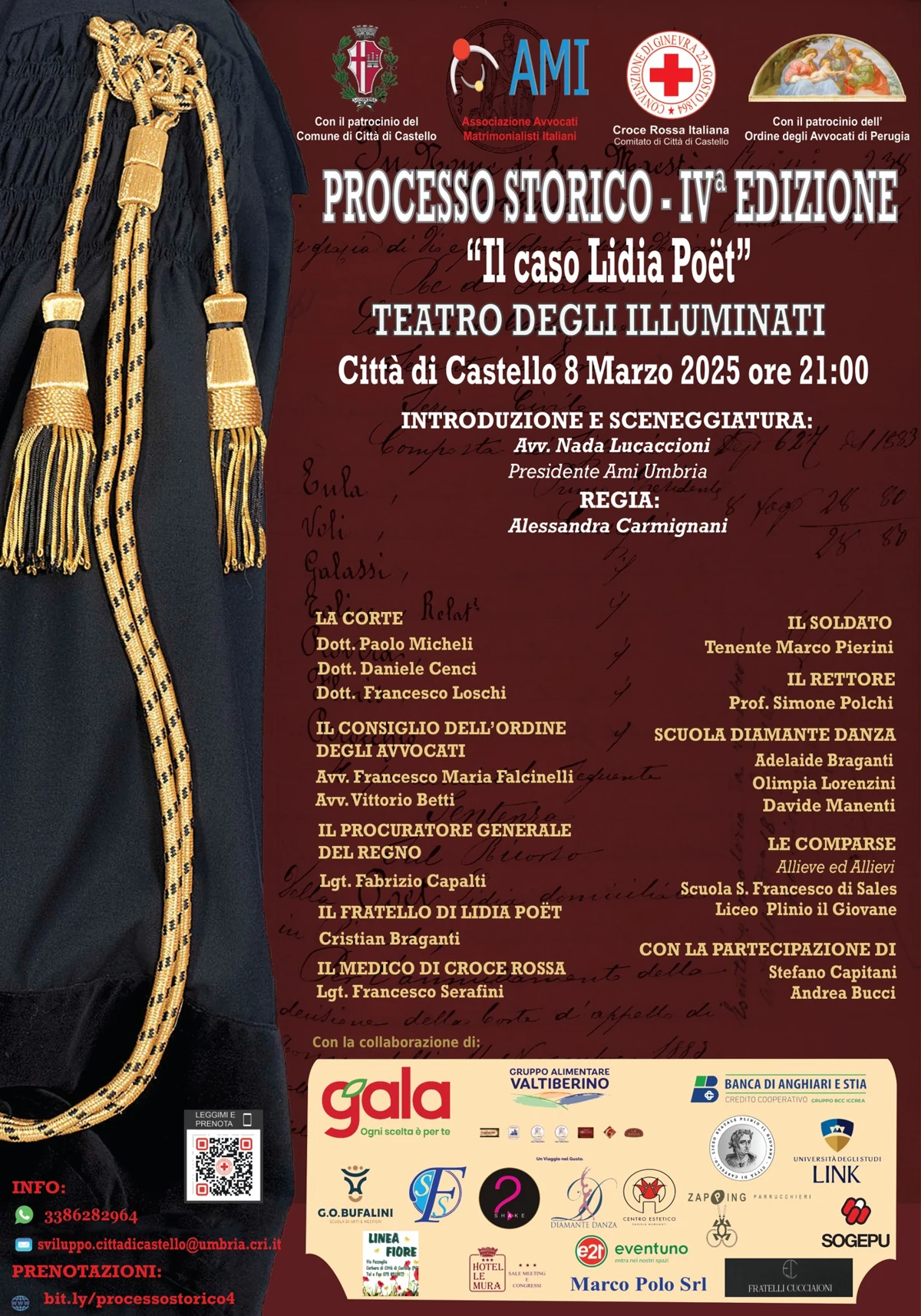 Locandina ufficiale Processo Storico 2025 - Il caso Lidia Poët